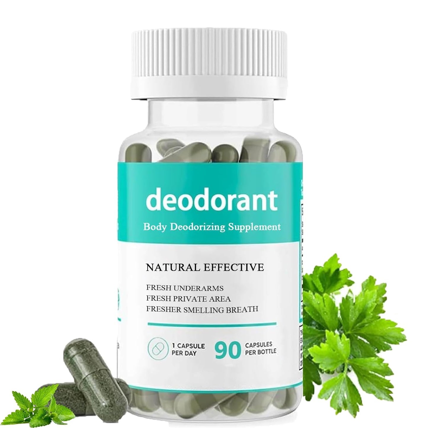 Detoxifying Body Deodorant Capsules for Gut Health, Skin Support - 90 Capsules