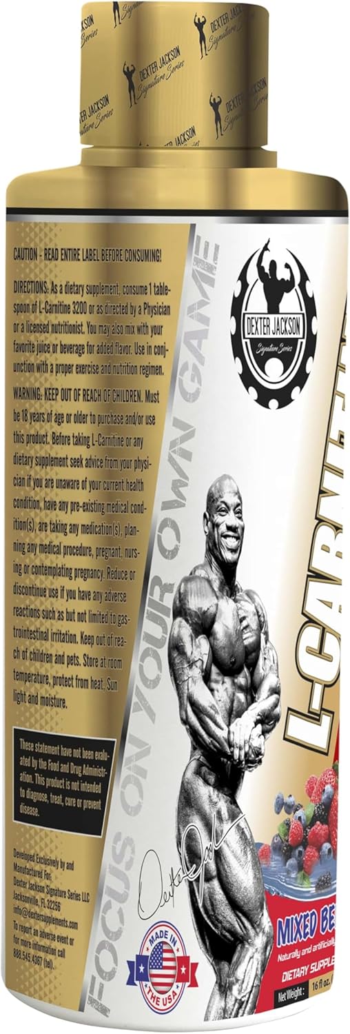 Dexter Jackson Gold Series L-Carnitine 3200 Mixed Berry Flavor - 32 Servings - 473.28 Ml