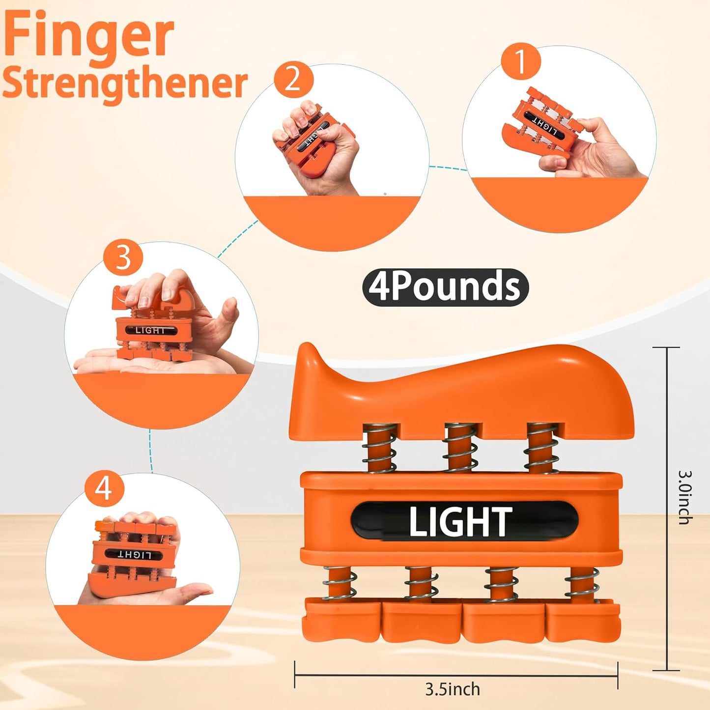 DICYWUDI Finger Grip Strength Trainer for Hands, Wrists & Fingers - Ideal for Home, Office, Gym, Climbing, Athletes & Musicians