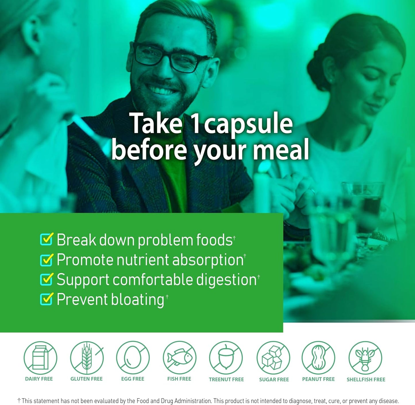 Digestive Enzyme Complex with Probiotic, Prebiotic for Gut Health - Vegan Capsules for Bloating & Digestive Relief - 90 Day Supply