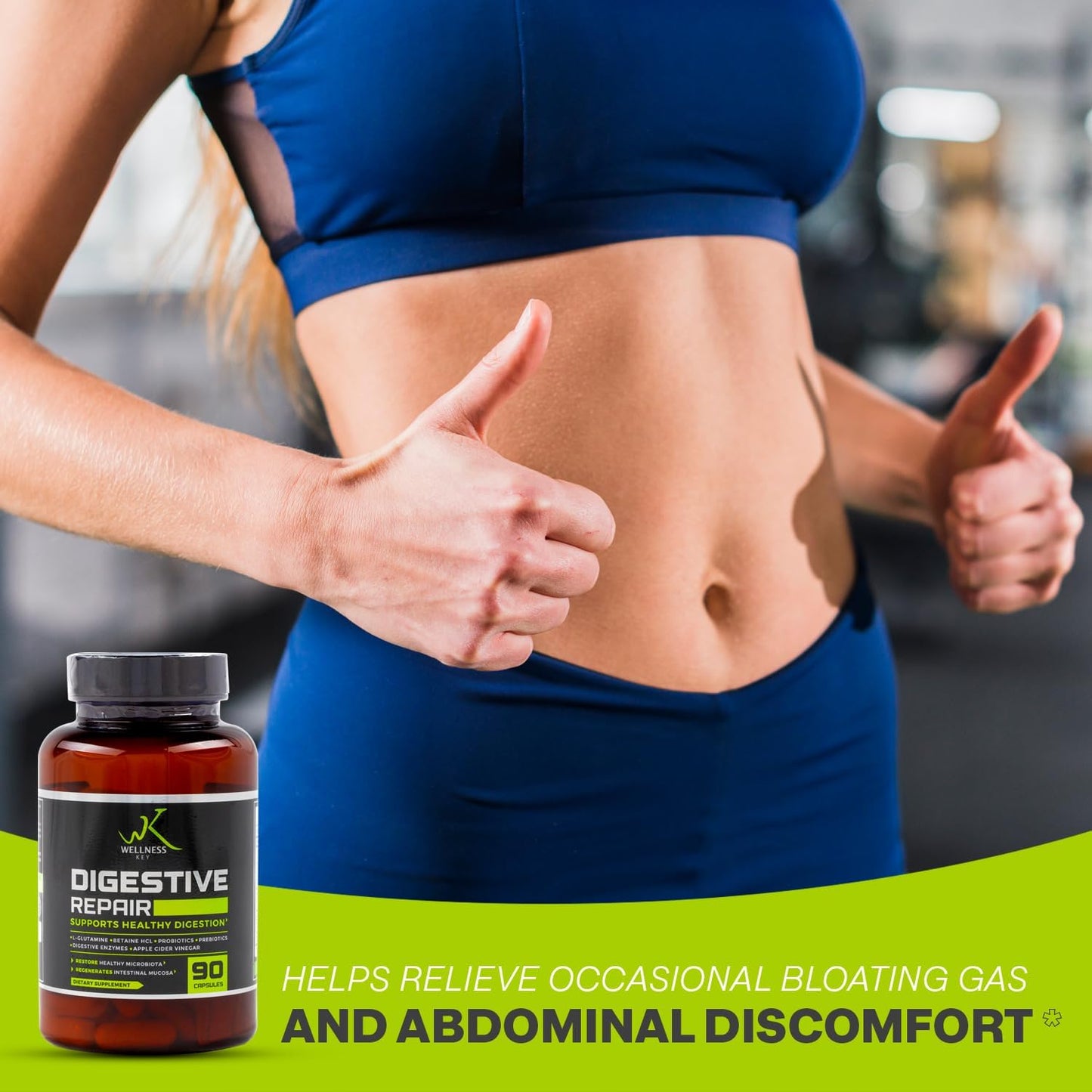 Digestive Repair Supplement with 7 Enzymes, 6 Probiotic Strains, 3 Billion CFUs - Improve Gut Health, No Bloating - Natural Ingredients - 90 Capsules