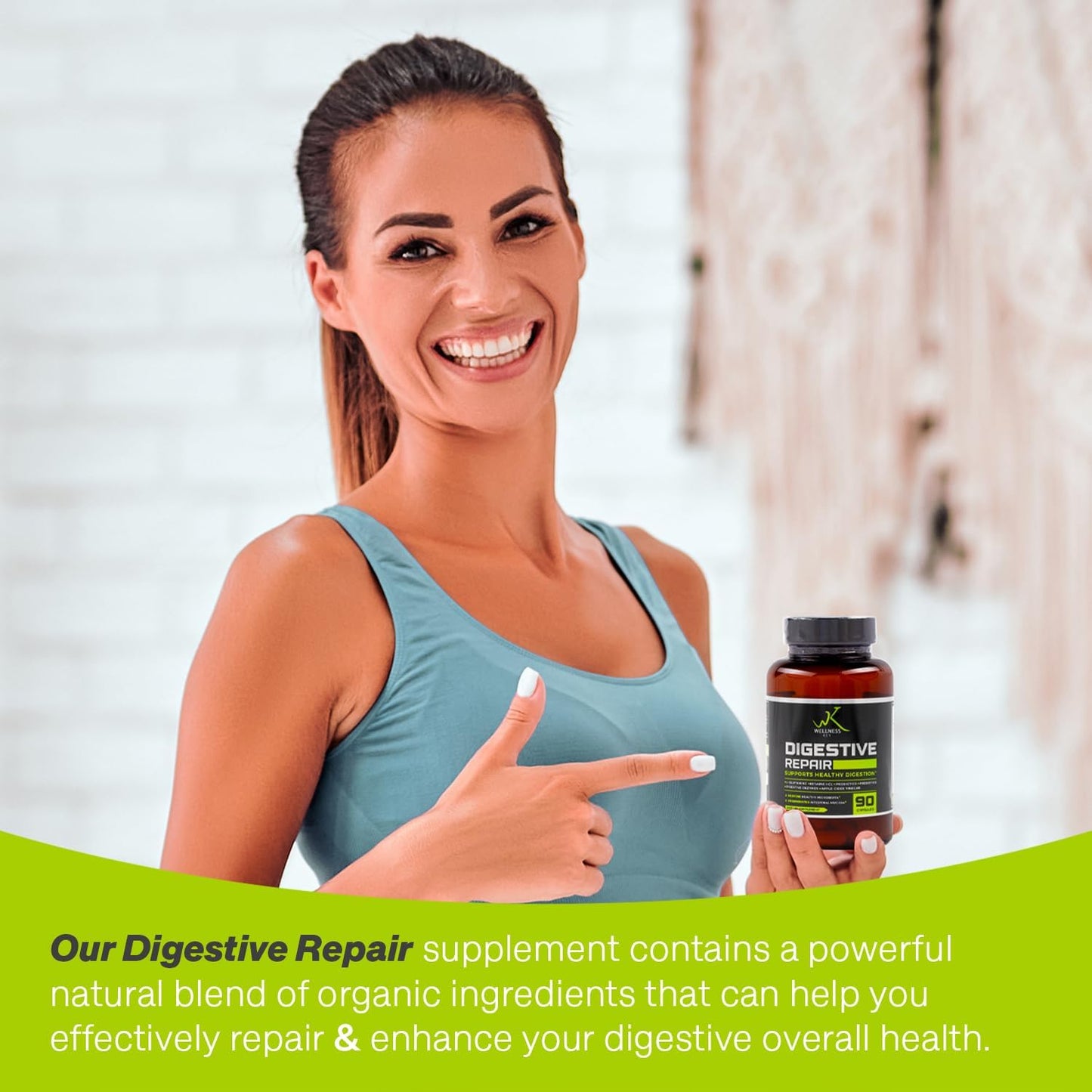 Digestive Repair Supplement with 7 Enzymes, 6 Probiotic Strains, 3 Billion CFUs - Improve Gut Health, No Bloating - Natural Ingredients - 90 Capsules