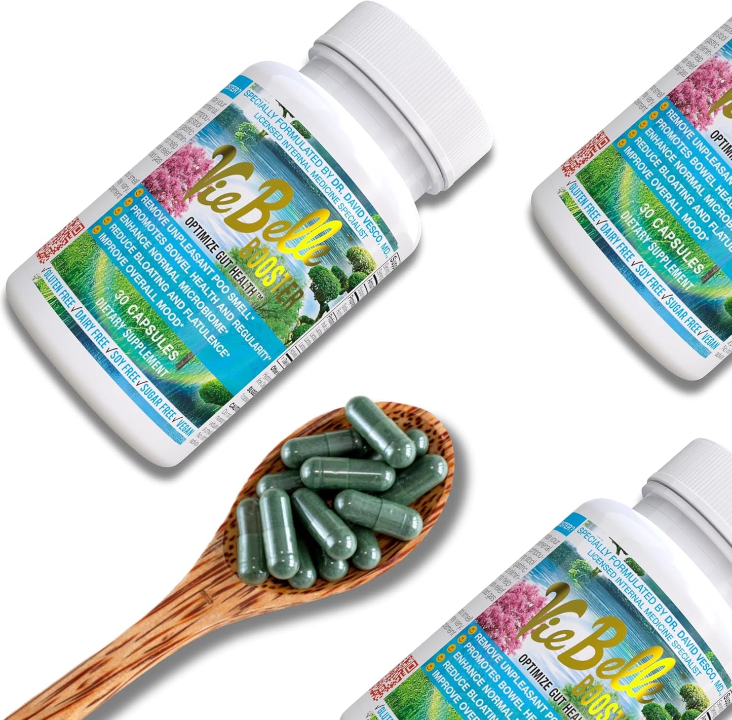 Doctor-Formulated Gut Health Supplement - All-Natural Ingredients for Bowel Health, Microbiome Support, Reduce Bloating, Enhance Mood - 30 Capsules