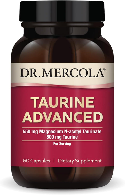 Dr. Mercola Taurine Advanced Dietary Supplement - 500mg Per Serving, Supports Muscle Function, Non-GMO - 30 Servings