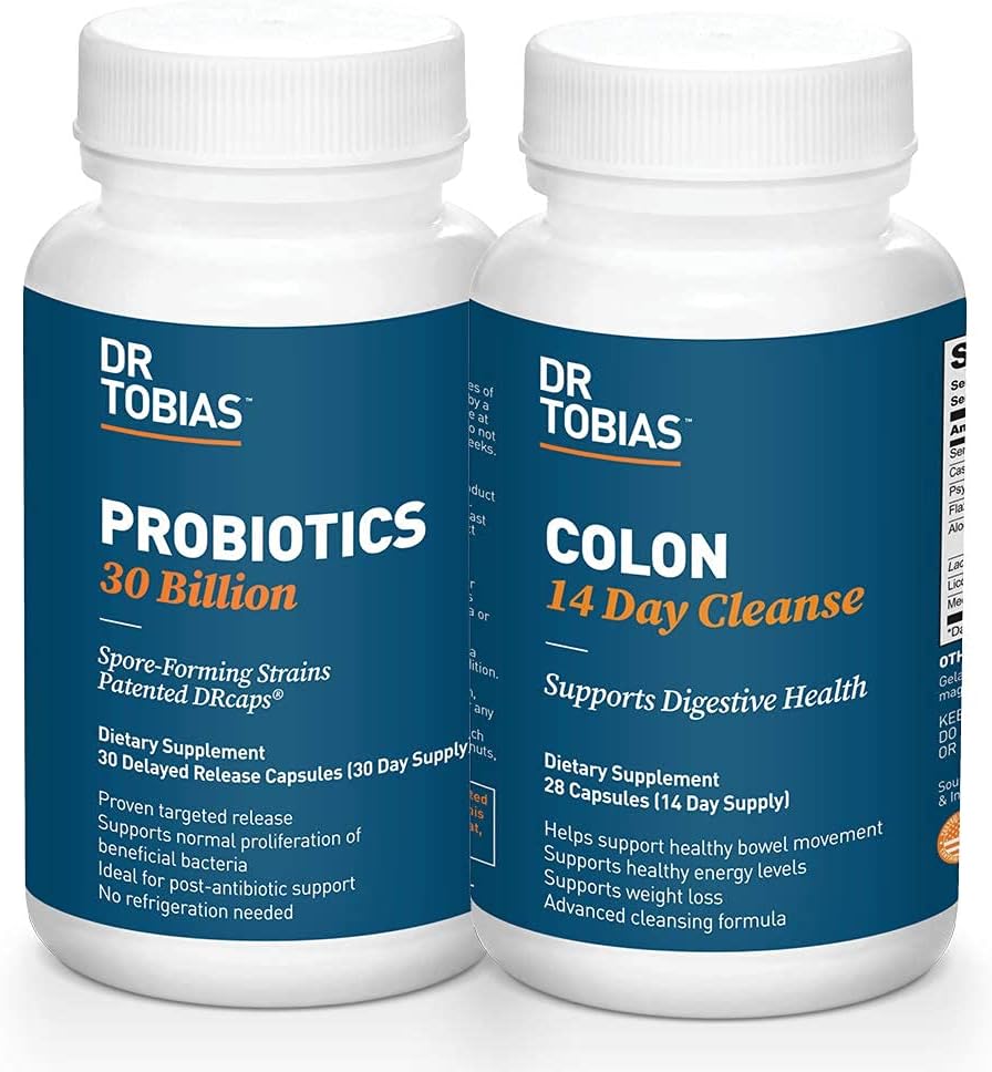 Dr. Tobias Digestive Health Bundle: Colon Cleanse & Probiotics for Gut Health & Regular Bowel Movements