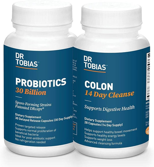 Dr. Tobias Digestive Health Bundle: Colon Cleanse & Probiotics for Gut Health & Regular Bowel Movements