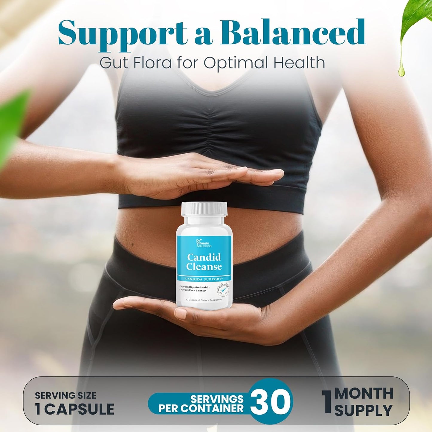 Dr. Vitamin Candida Cleanse Supplement - Promotes Digestive Health & Flora Balance - Oregano, Caprylic Acid, LactoSpore - 30 Caps