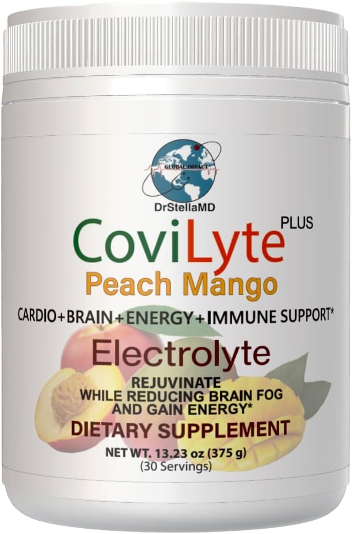 DrStellaMD CoviLyte Peach Mango - Electrolyte & Energy Drink, 30 Servings