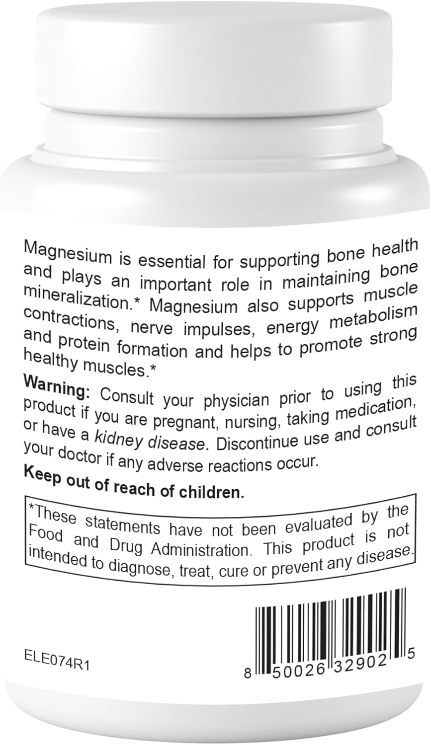 Dr.WellMe Magnesium Oxide Tablets 500mg - Supports Heart Health, Strong Muscles, and Bone Formation - 90 Count