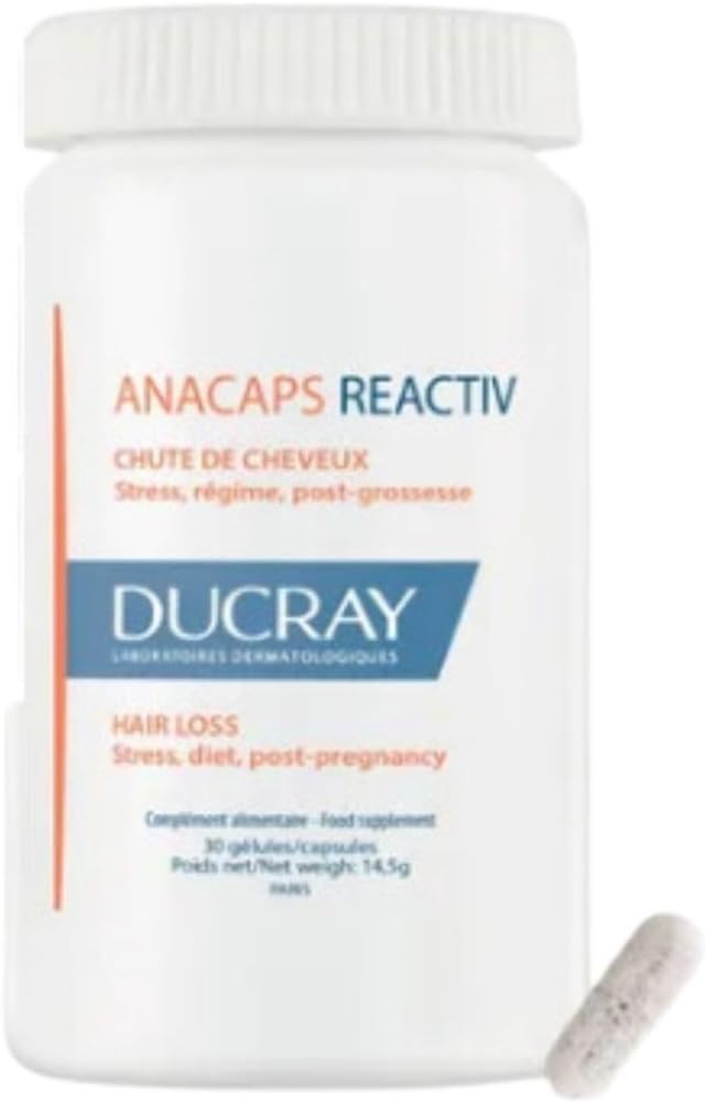 Ducray ANACAPS REACTIV Dietary Supplement 30 Capsules for Hair Support