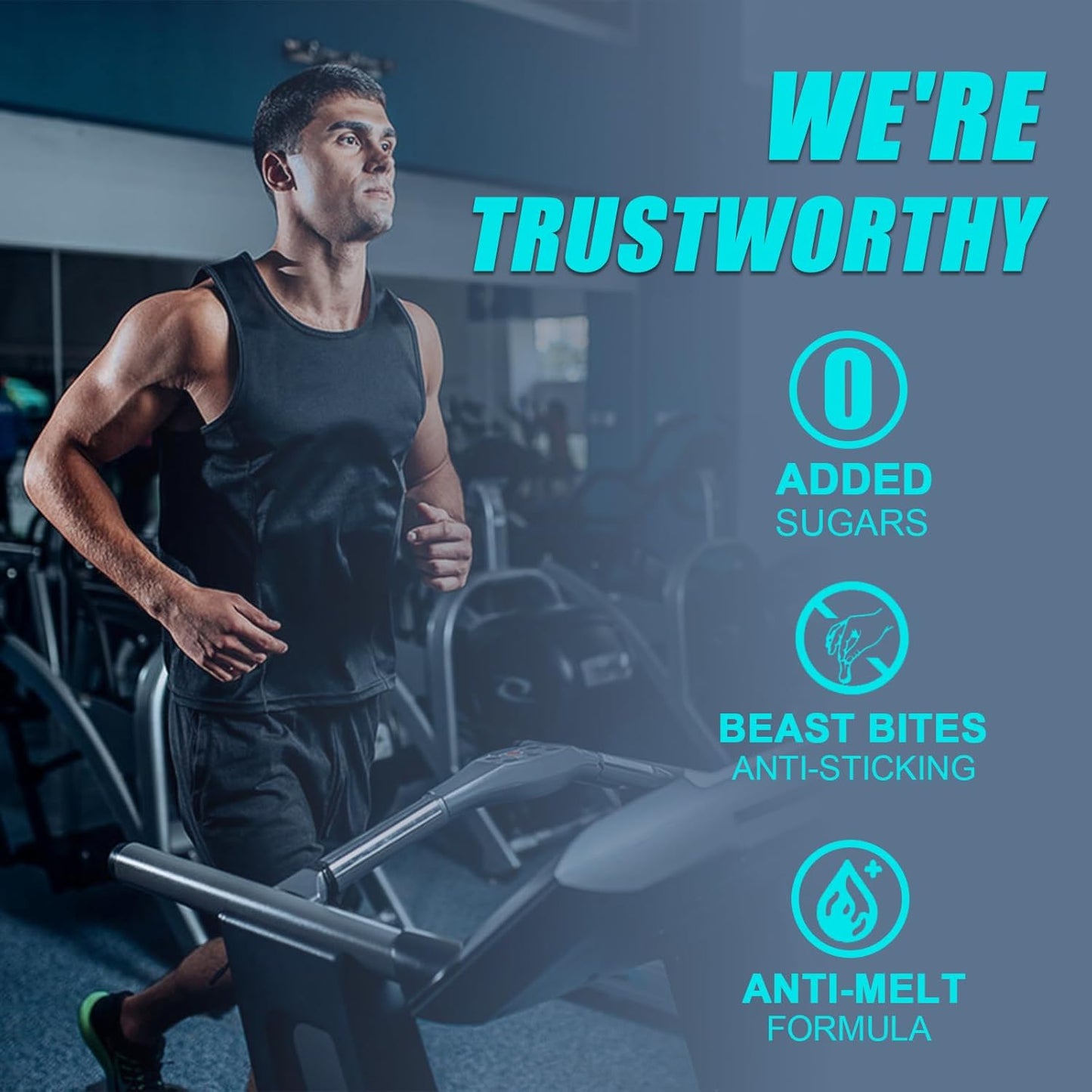 DYALE Beast Bites: Blue Raspberry Flavor Creatine Gummies - 5g Creatine Monohydrate, No Sugar, Low-Calorie, Vegan & Halal - 30 Count, Made in USA