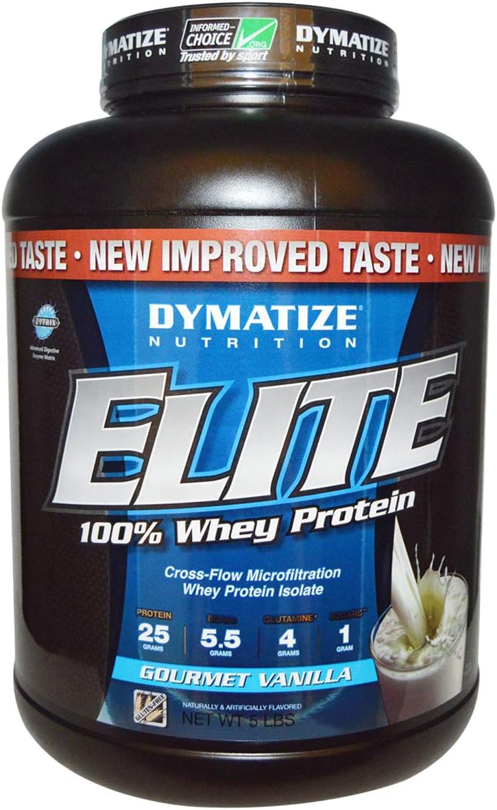 Dymatize Elite Gourmet Vanilla Whey Protein Powder - 2 lbs - 100% Pure Whey Protein Supplement