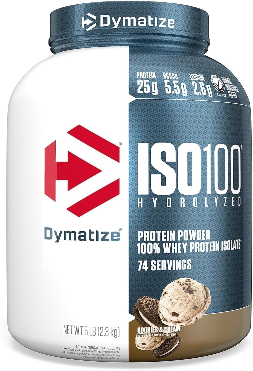 Dymatize ISO100 Hydrolyzed Whey Protein Powder, Dunkin' Glazed Donut Flavor, 25g Protein