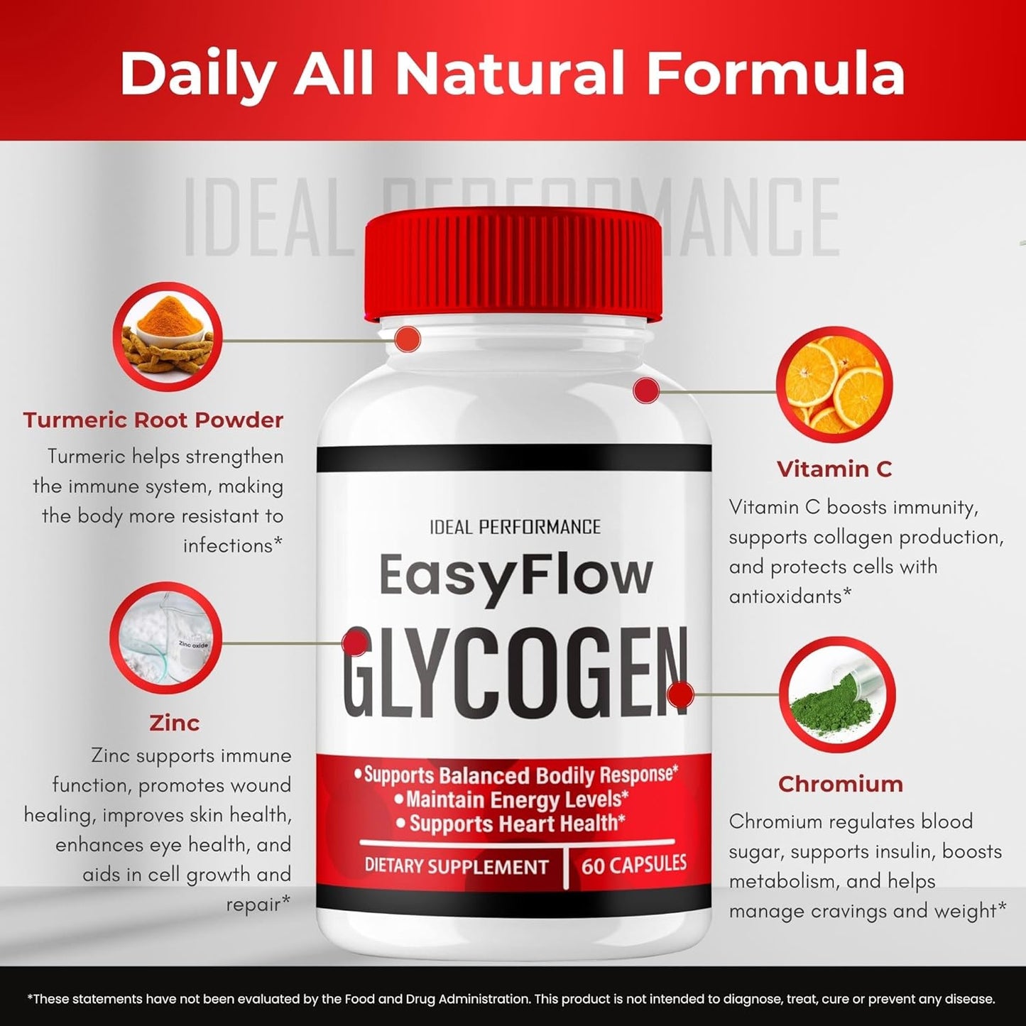 Easy Flow Glycogen Support Capsules - Max Strength Formula for Overall Health - 2 Pack of Official EasyFlow Pills - Glyco Optimizer Supplement