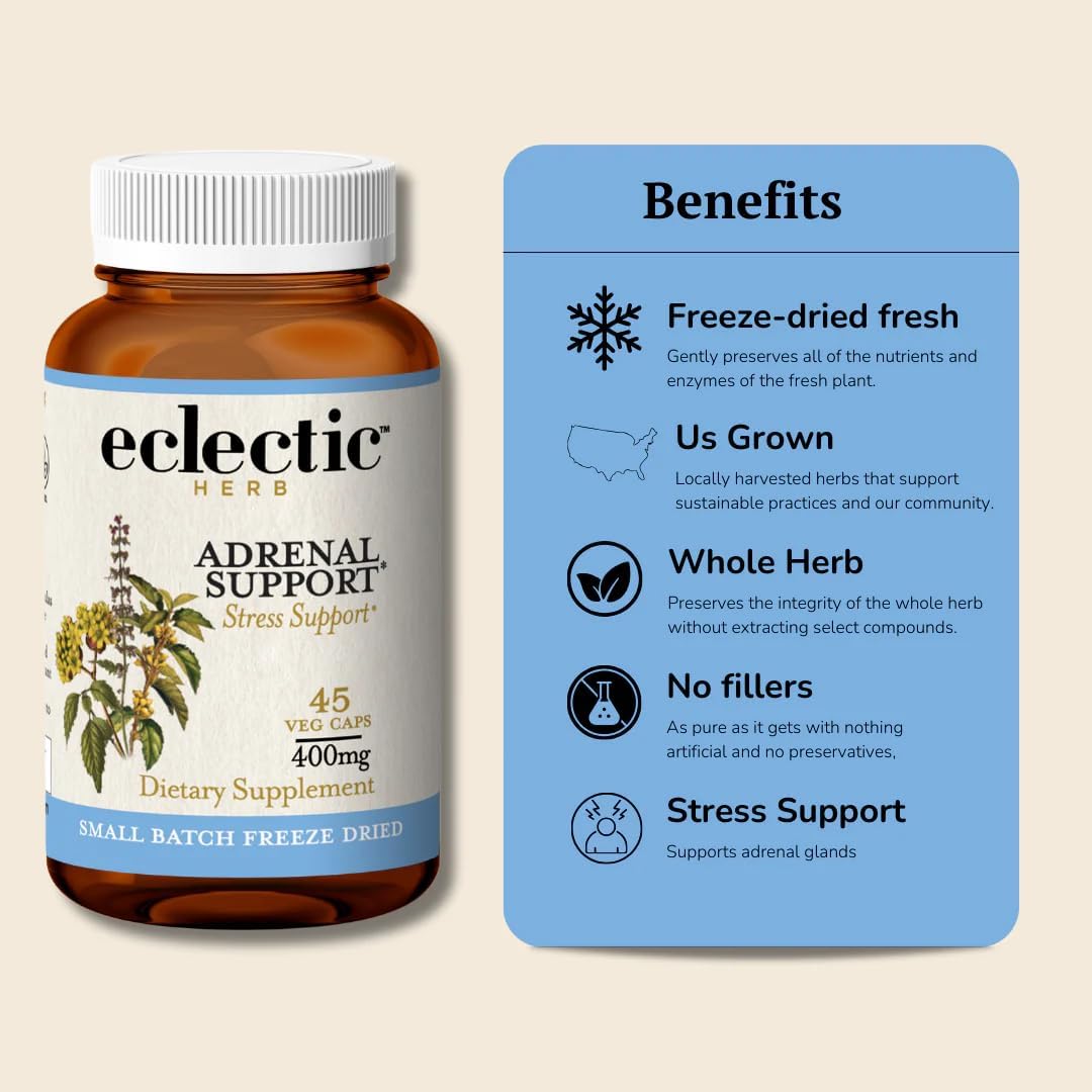 Eclectic Institute Adrenal Support Formula 45 - Natural Stress Relief Supplement