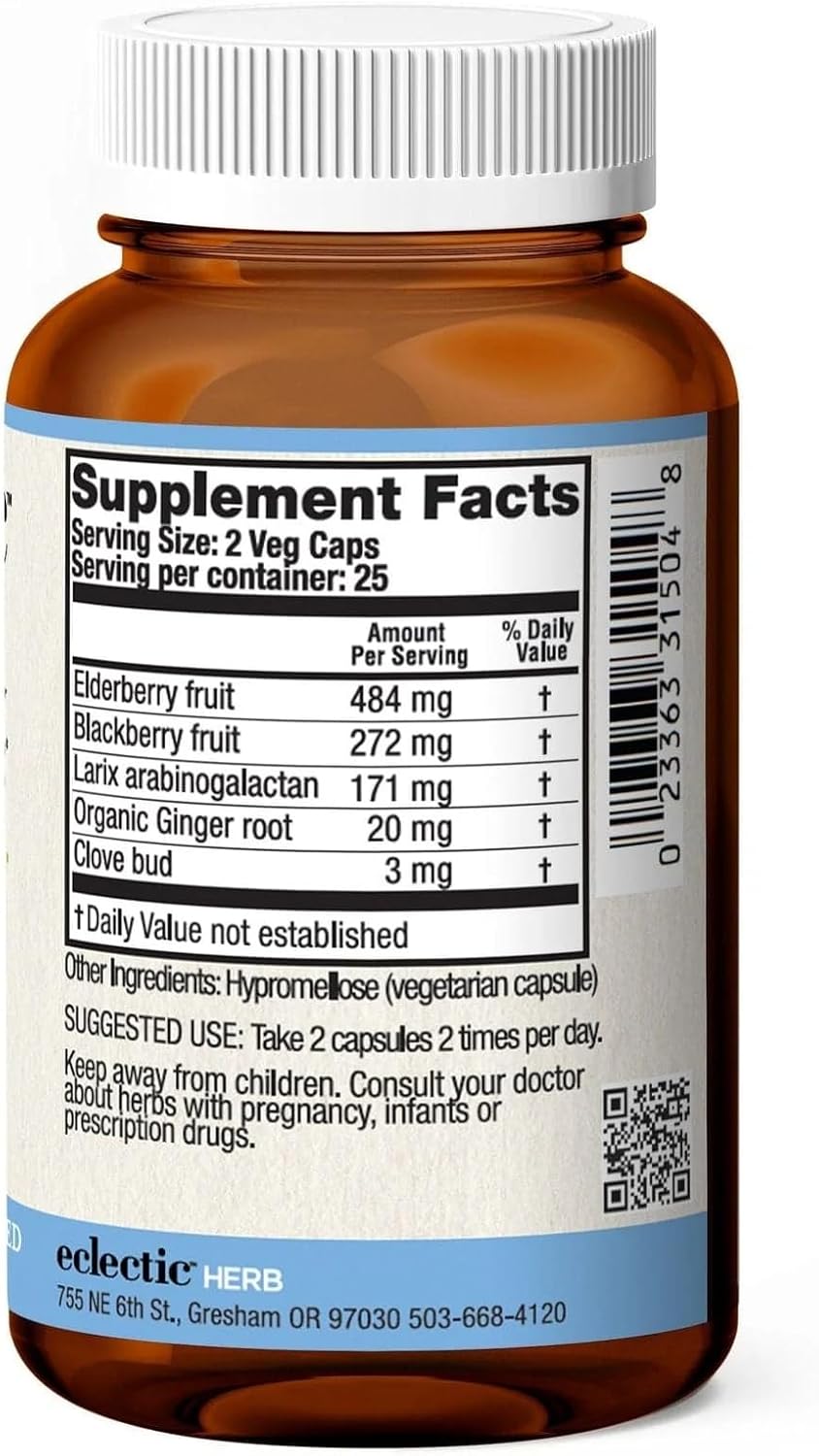 Eclectic Institute Elderberry Immune Formula 90 Capsules