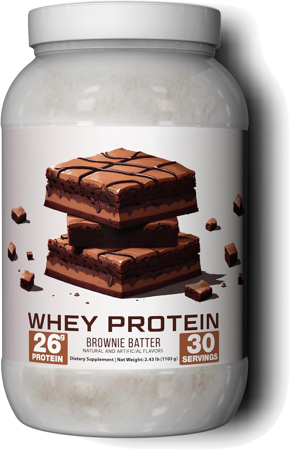 Ekkovision Brownie Batter Protein Powder - 25g Whey Protein, Low Lactose, High Protein for Active Lifestyles - 30 Servings