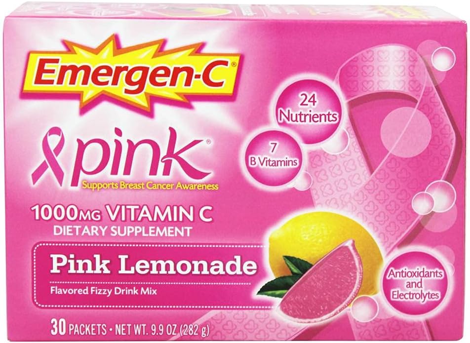 Emergen-C 1000mg Vitamin C Powder - Immune Support Supplements with Zinc, B Vitamins, Electrolytes - Super Orange Flavor - 30 Count