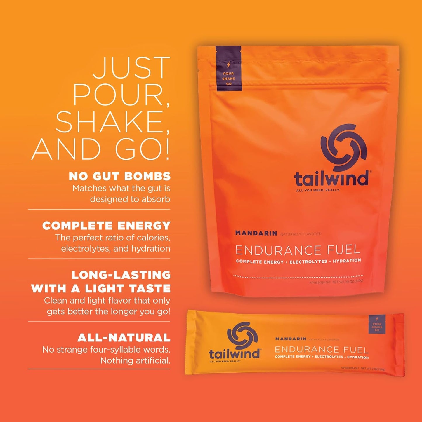 Endurance Fuel Bundle: Tailwind Nutrition Grab-and-Go Powder & Hydration Drink Mix for Athletes