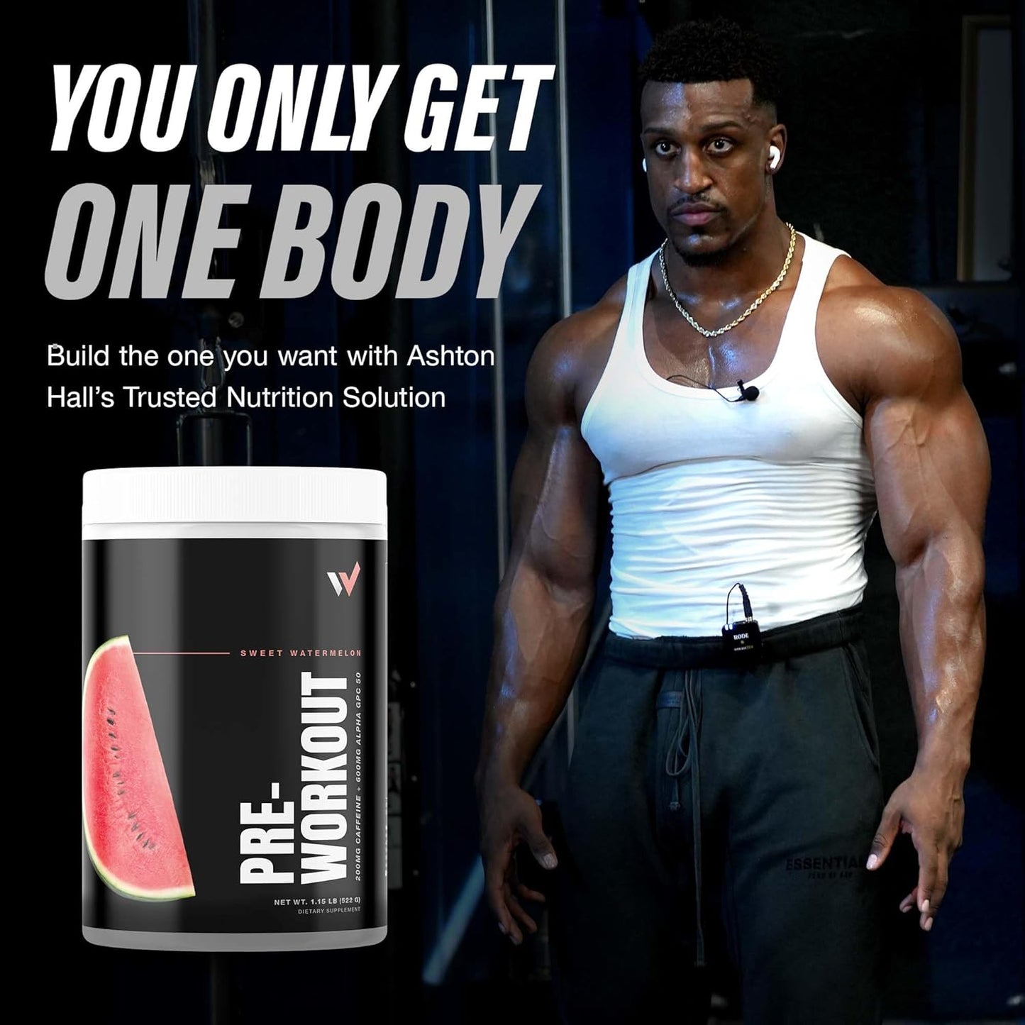 Energizing Pre Workout Powder with l theanine, Beta-Alanine, Alpha GPC - Sugar-Free Watermelon Flavor - Men & Women Fitness Booster