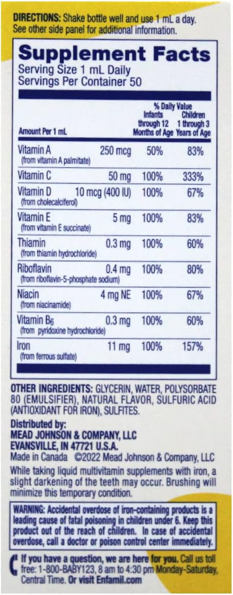 Enfamil Poly VI SOL Drops with Iron 50ML by Mead Johnson - Nutritional Group