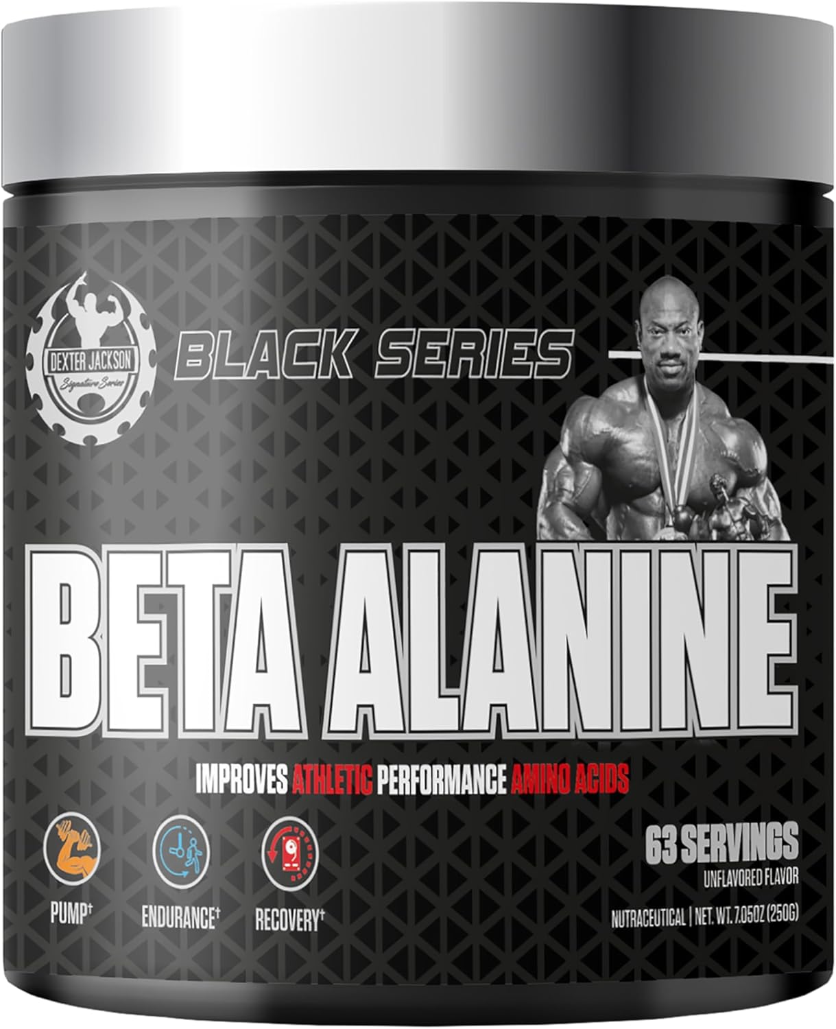 Enhance Endurance and Performance with Dexter Jackson Black Series Beta Alanine Powder - Premium Amino Acid Supplement for Athletes (250G, 63 Servings)