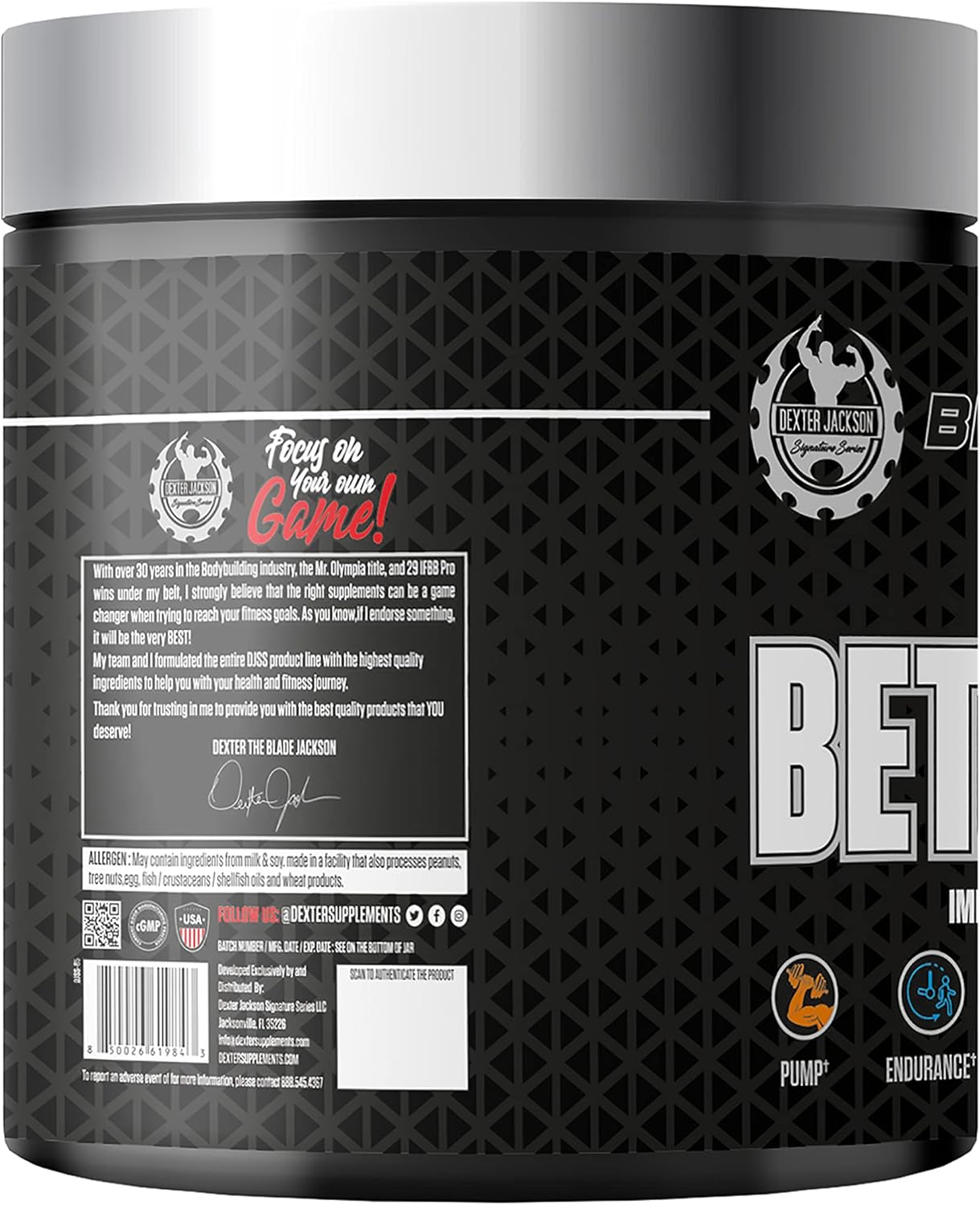 Enhance Endurance and Performance with Dexter Jackson Black Series Beta Alanine Powder - Premium Amino Acid Supplement for Athletes (250G, 63 Servings)