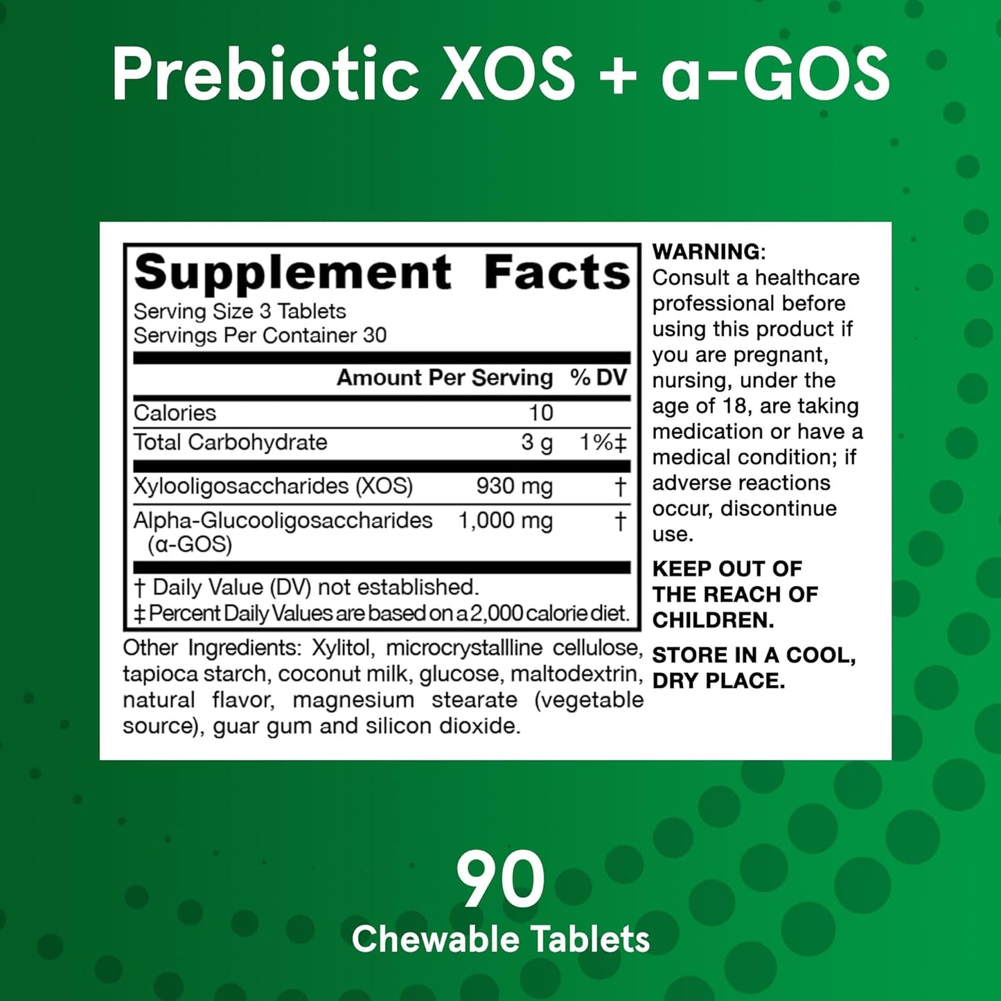Enrich Gut Microbiome with Jarrow Formulas Prebiotic XOS + GOS Fiber Complex Chewable Tablets - 90 Count