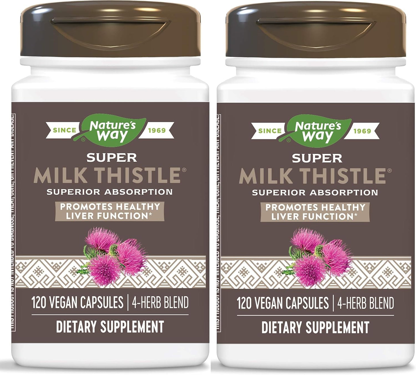 Enzymatic Therapy Super Milk Thistle by Nature's Way, 2 Pack of 120 Count Tablets