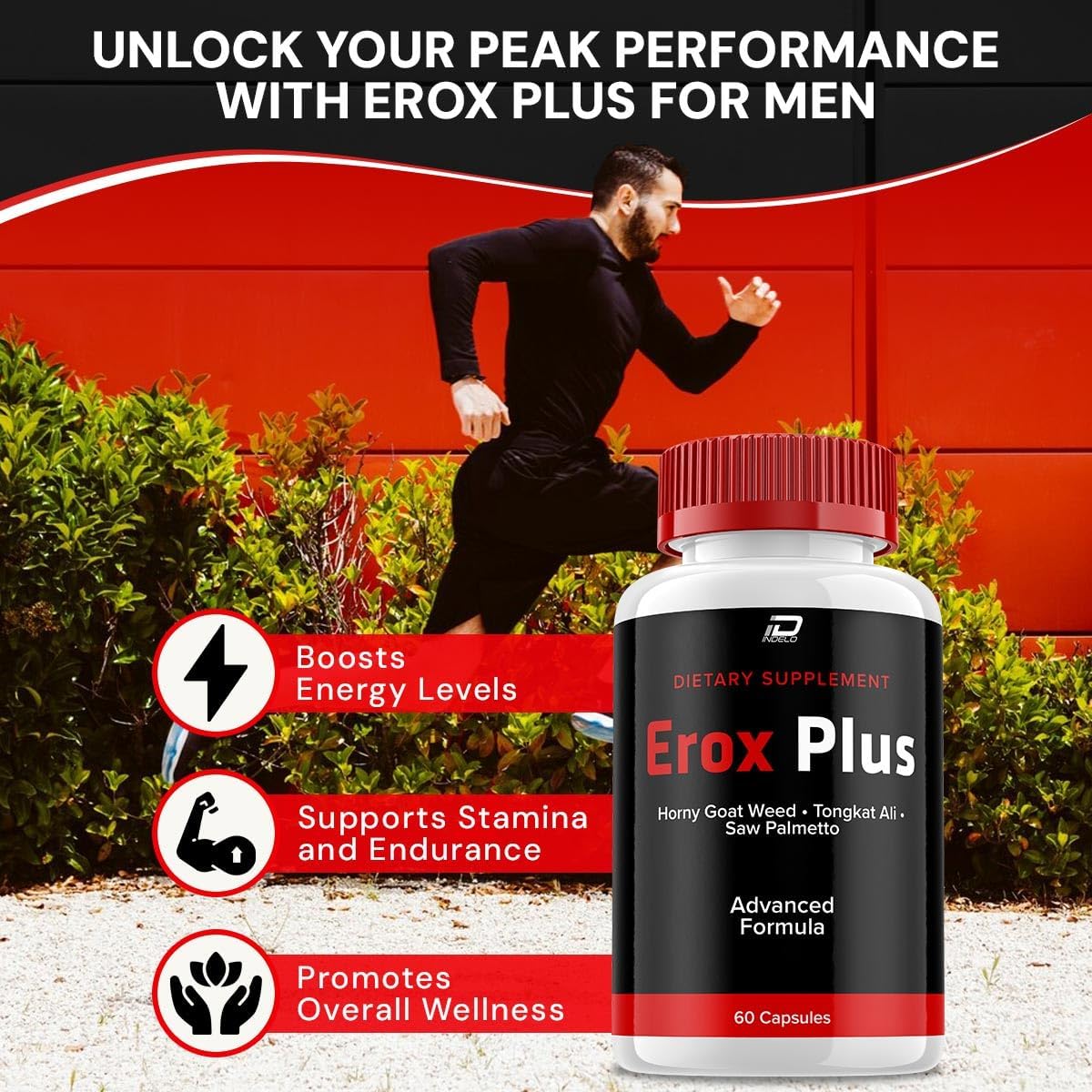 Erox Plus Men's Vitamin Complex Capsules - Official Formula Dietary Supplement - All Natural Support Formula - 60 Capsules