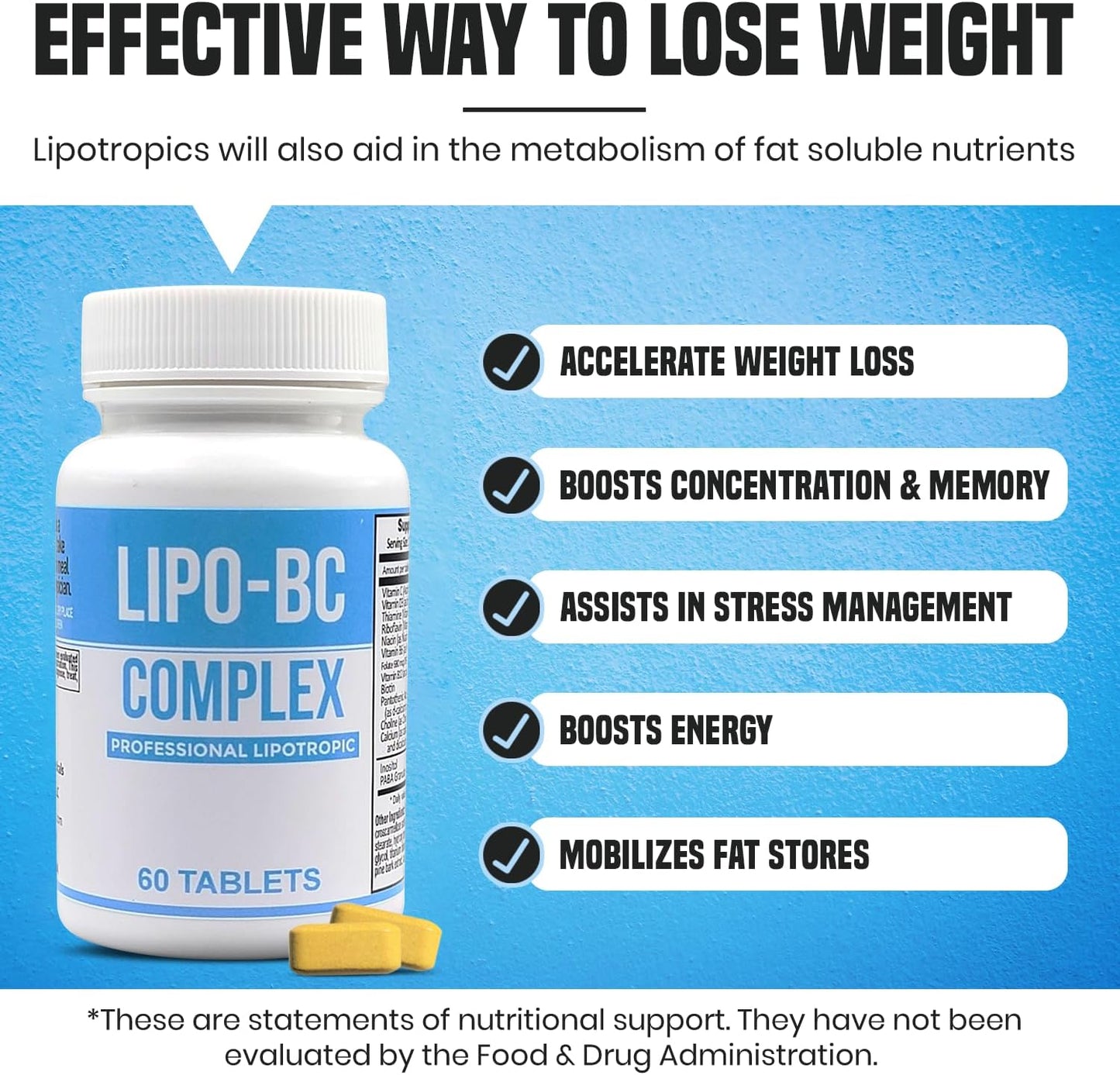 ES Global Lipo B-Complex BC Tablets (60 Count) by Legere Pharmaceuticals - ES Global Brand