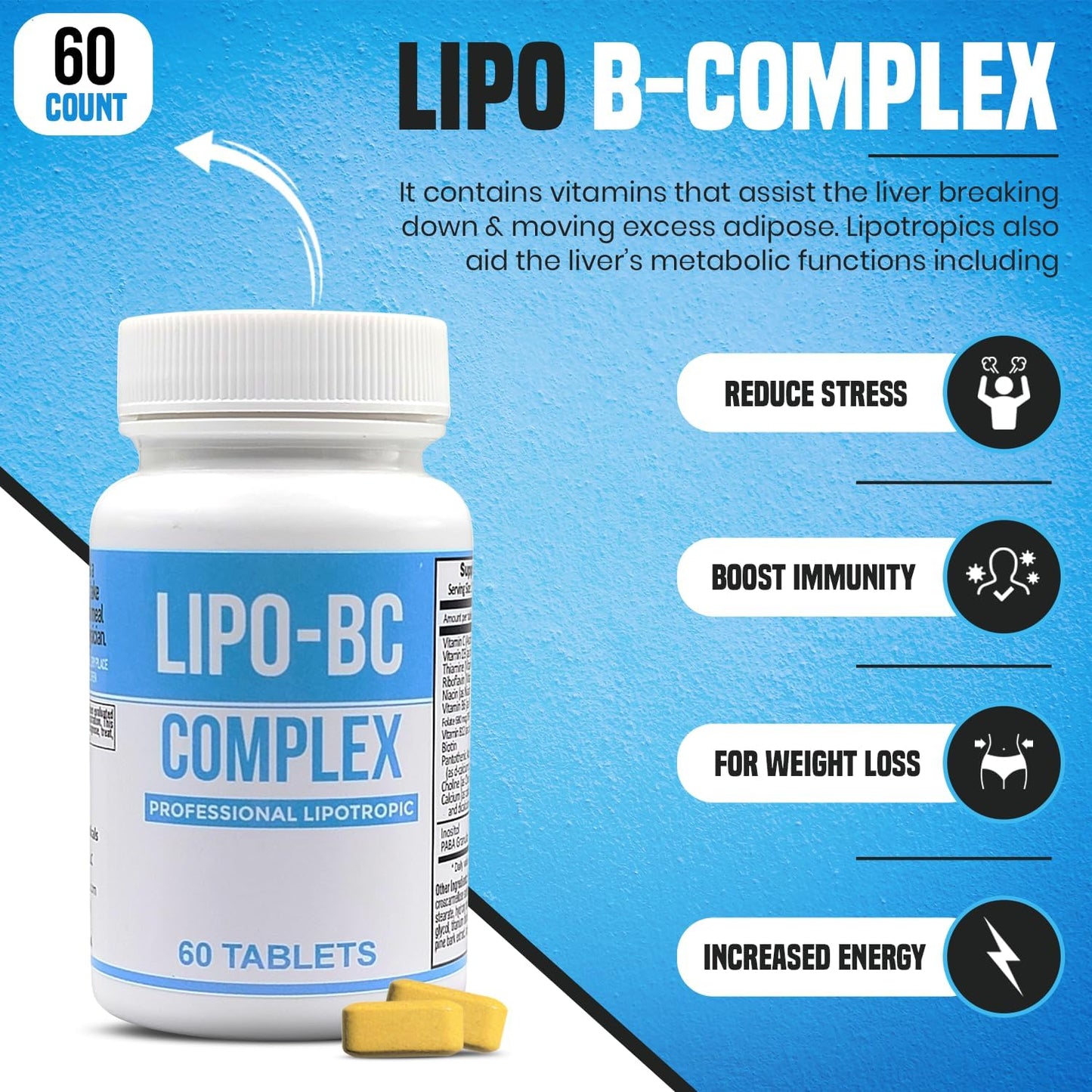 ES Global Lipo B-Complex BC Tablets (60 Count) by Legere Pharmaceuticals - ES Global Brand