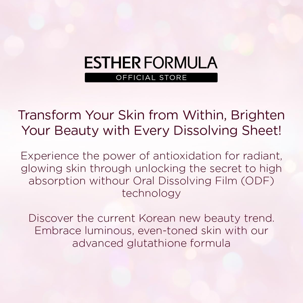 ESTHER FORMULA Glutathione Oral Film 3X 320mg (30pcs), Korean Skin Whitening Supplement with Enhanced Absorption