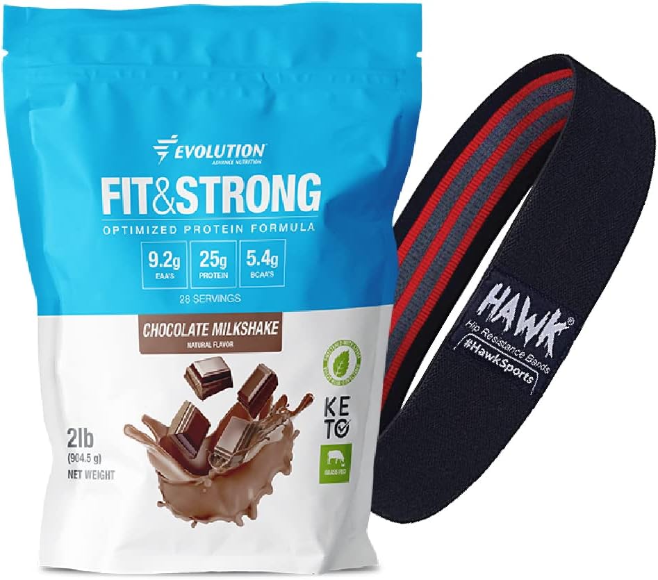 Evolution Advance Nutrition Grass Fed 100% Whey Protein with Resistance Band - Chocolate Flavor for Optimal Muscle Recovery