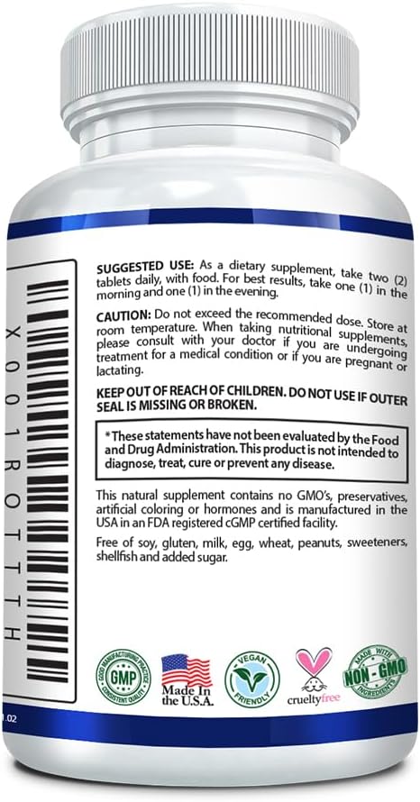 Extra Strength 10,000mcg Biotin Tablets for Hair, Skin, and Nails - 60 Vegan Capsules, Made in USA by Research Verified