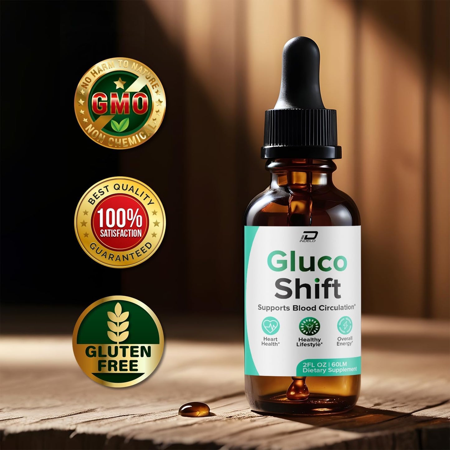 Extra Strength Gluco Shift Drops - Healthy Formula Dietary Supplement - GlocoShift Liquid Drops - 1 Month Supply