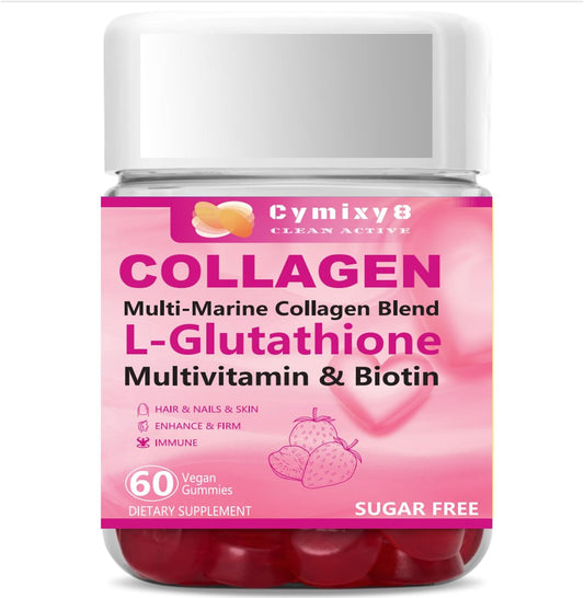 Extra-Strength Glutathione Biotin Collagen Gummies for Women - 10000mcg Biotin & Multivitamin for Hair Skin Nail Health