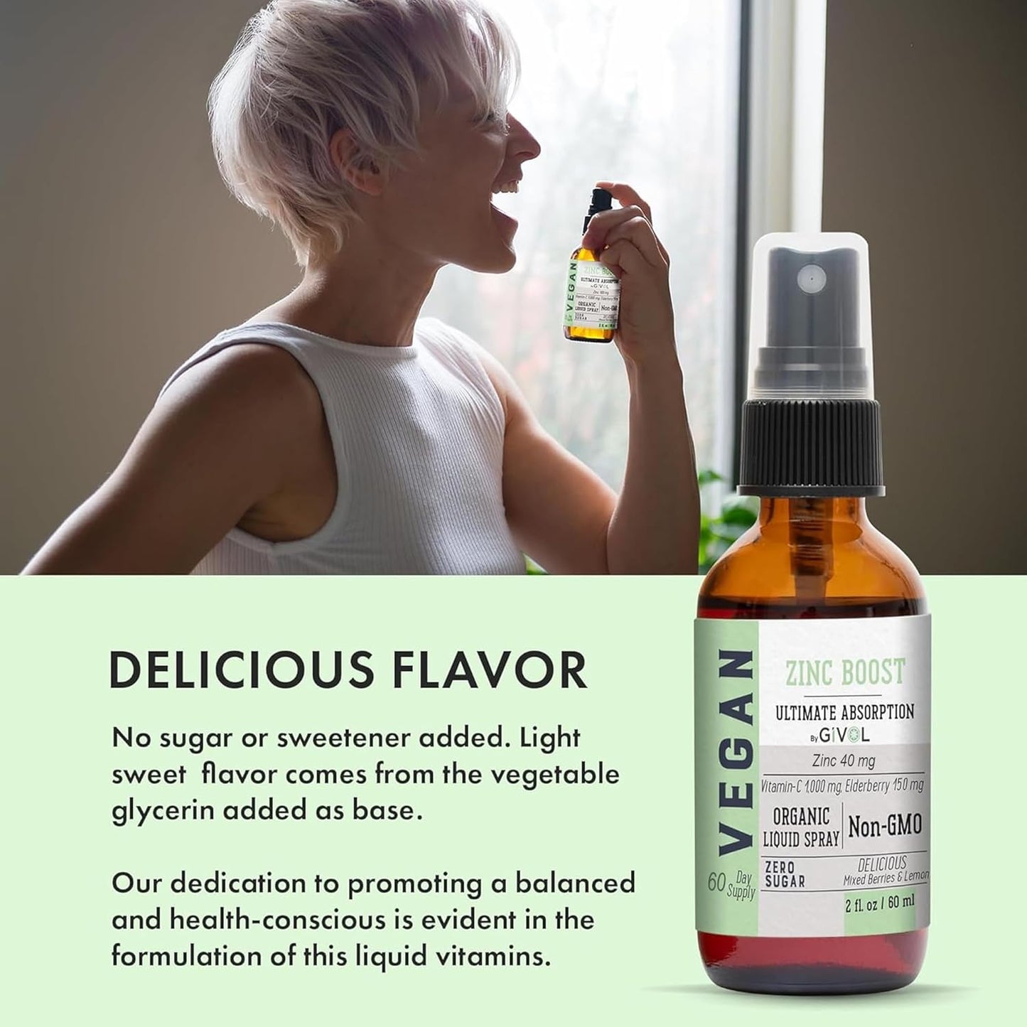 Extra Strength Iron Supplement with Vitamin C, B12, and Zinc Boost Mist for Energy, Immunity, and Elderberry Extract