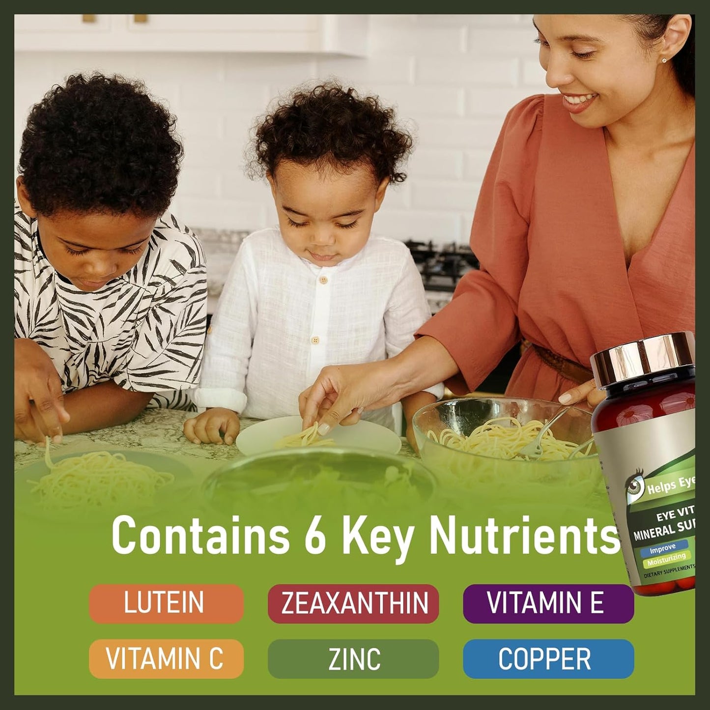 Eye Vitamin & Mineral Supplement with Lutein & Zeaxanthin for Adults - Supports Vision Health & Reduces Eye Strain - Vegan Formula with Vitamins C & E - 90 Capsules (3 Pack)