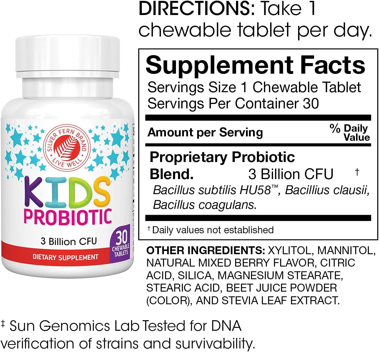 Family Probiotics Bundle: Ultimate Adult & Children's Probiotic for Gut Health - 60 Capsules & 30 Chewables - Silver Fern Brand