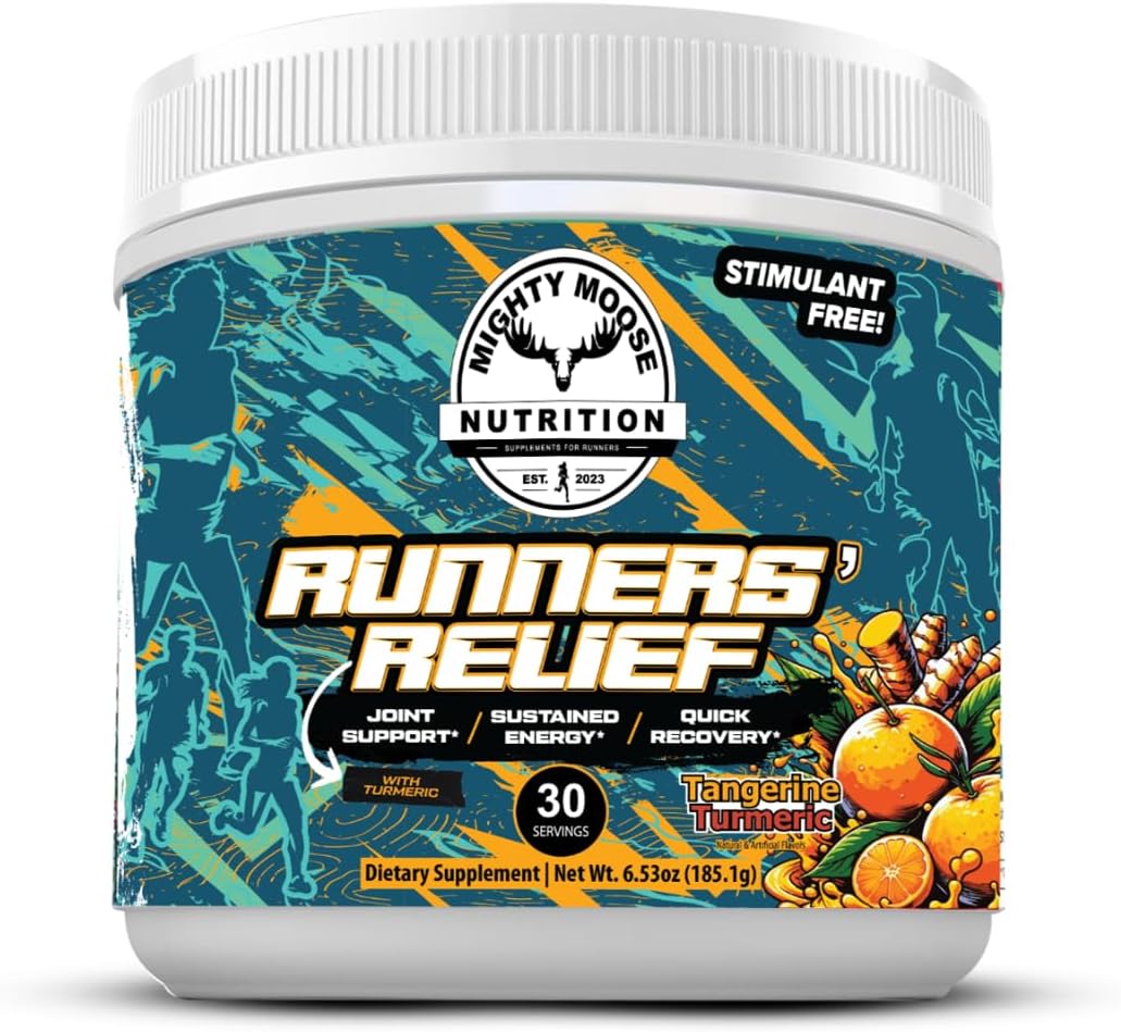 Fast-Acting Moose Runner Joint Support Supplement with Glucosamine Chondroitin, Electrolytes, and Turmeric Curcuminoids for Muscle Recovery and Energy Boost