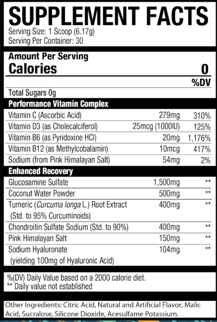 Fast-Acting Moose Runner Joint Support Supplement with Glucosamine Chondroitin, Electrolytes, and Turmeric Curcuminoids for Muscle Recovery and Energy Boost