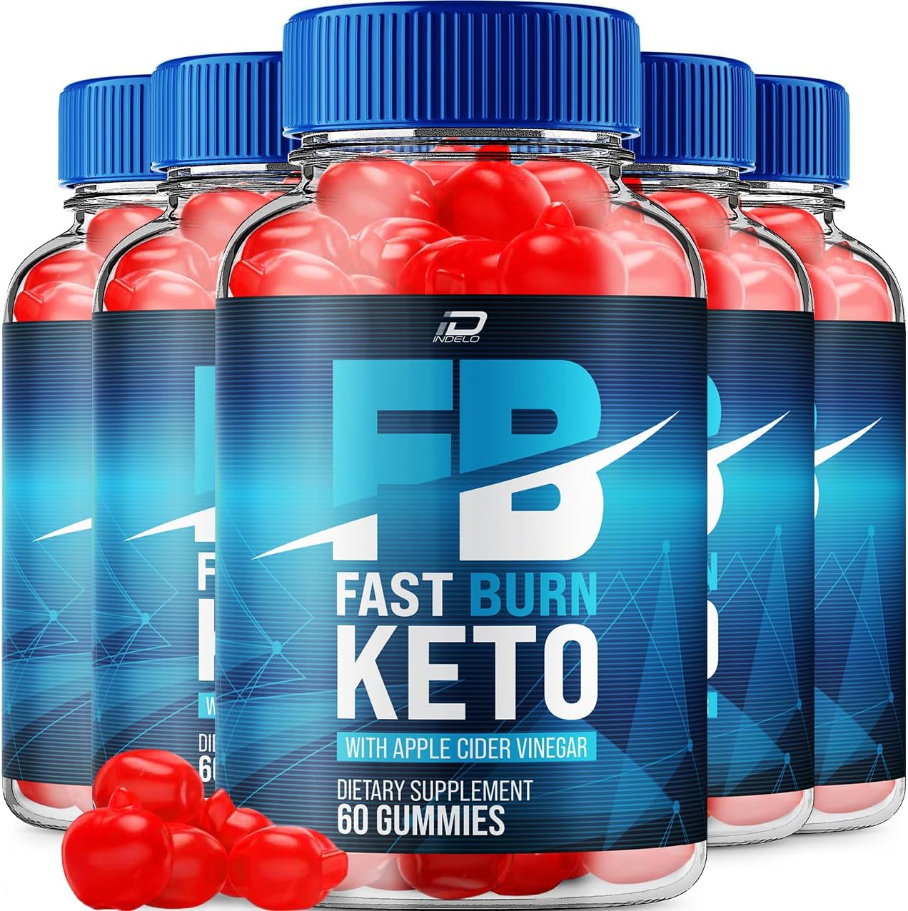 Fast Burn Keto ACV Gummies - Weight Management with Apple Cider Vinegar, 1000MG, Vitamin B12 - 5 Pack, 300 Gummies