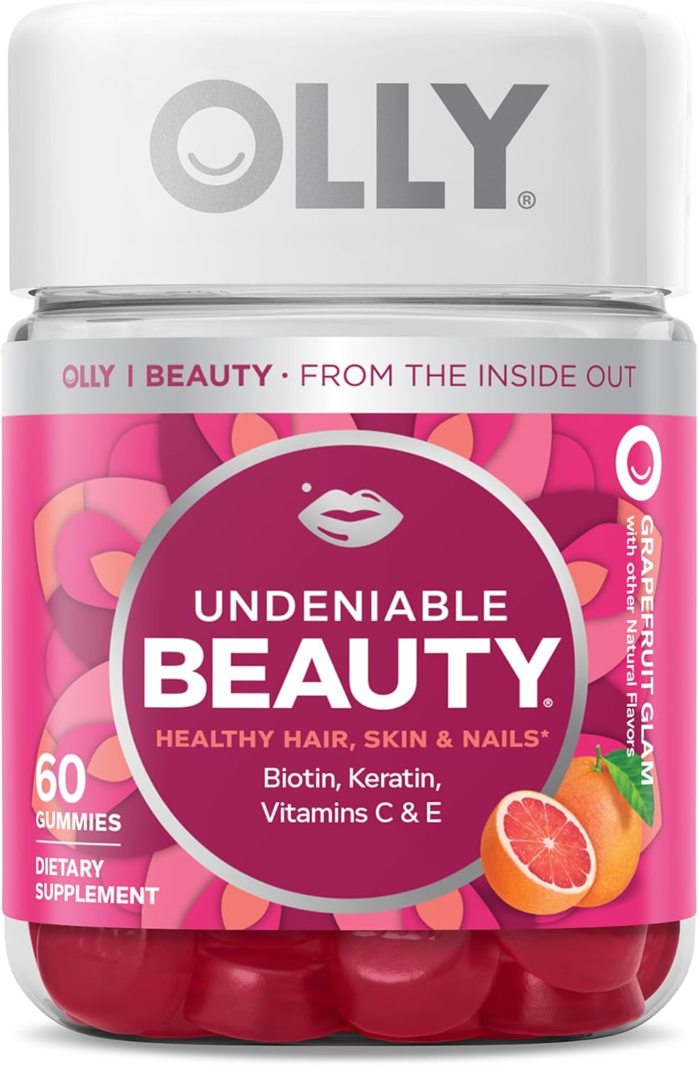 Fiber Gummy Rings with Prebiotic Fiber, FOS, Biotin, Vitamin C, Keratin for Digestive & Beauty Support