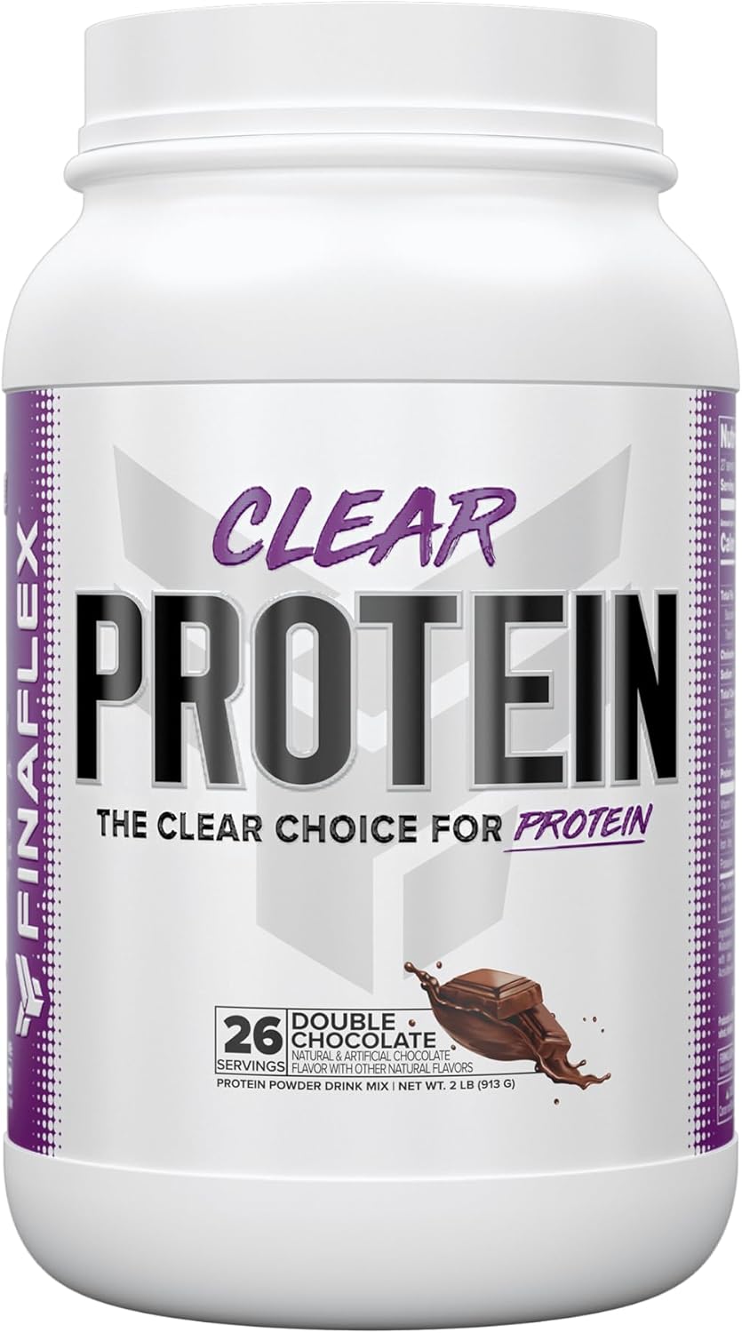 FINAFLEX CLEAR PROTEIN, Double Chocolate - 2 lb - Enhances Muscle Performance & Growth - Delicious Milkshake Flavor - Low Carb, Low Fat, Gluten Free - 27 Servings