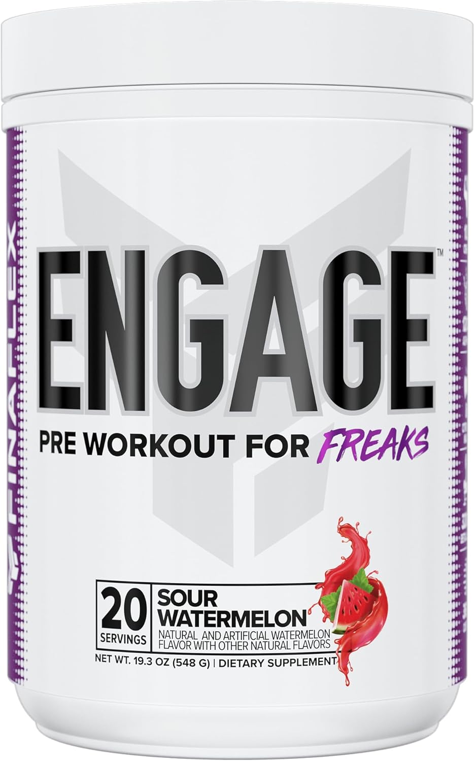 FINAFLEX Engage Pre Workout, Sour Watermelon - Enhance Performance with Creatine, Beta-Alanine, Alpha GPC, Citrulline & Caffeine - 20 Servings