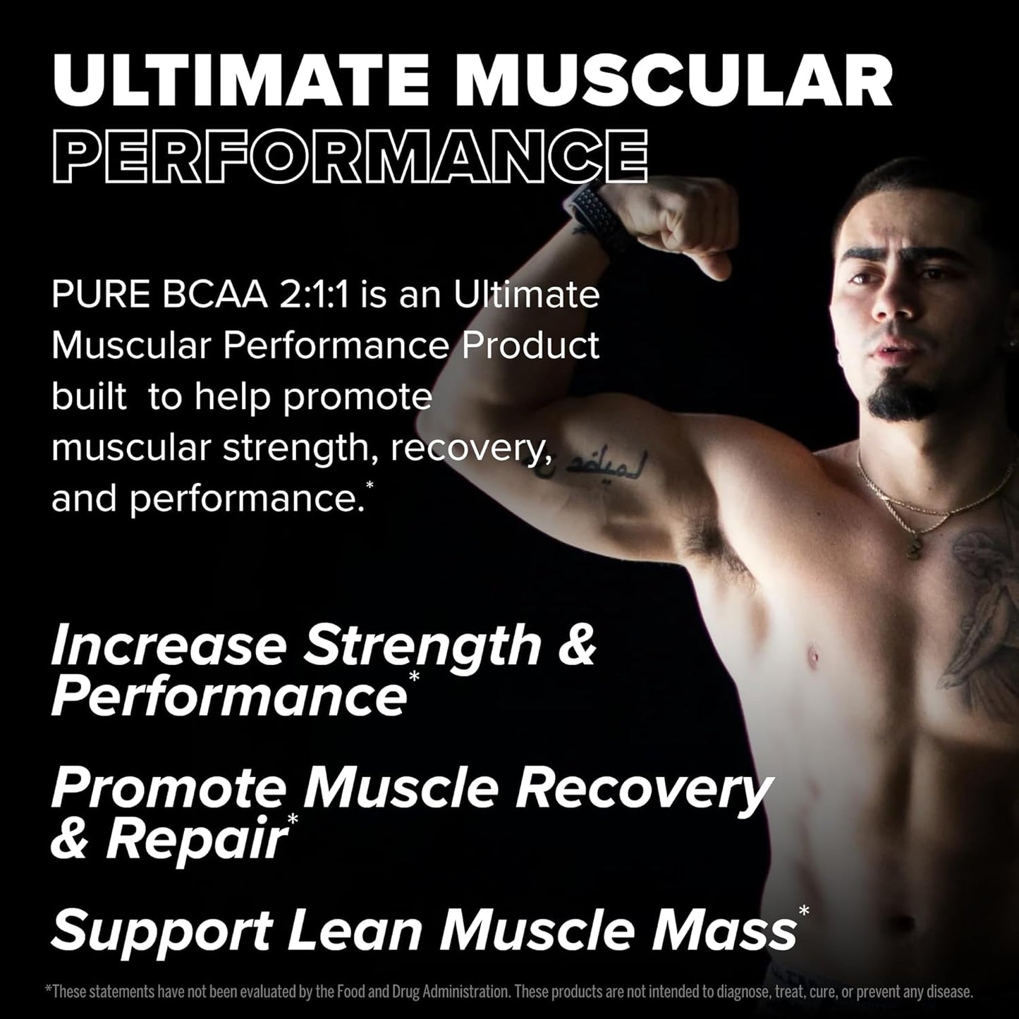 FINAFLEX Pure BCAA 2:1:1 Fruit Punch Powder - 9.7 oz - Enhances Strength, Recovery, and Performance - 30 Servings with Vitamin C
