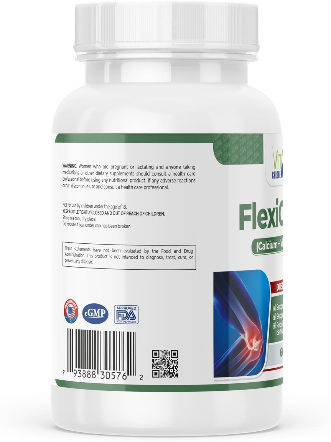 FlexiCal D3 Calcium + Vitamin D3 Supplement for Bone Health & Immune Support - 60 Tablets