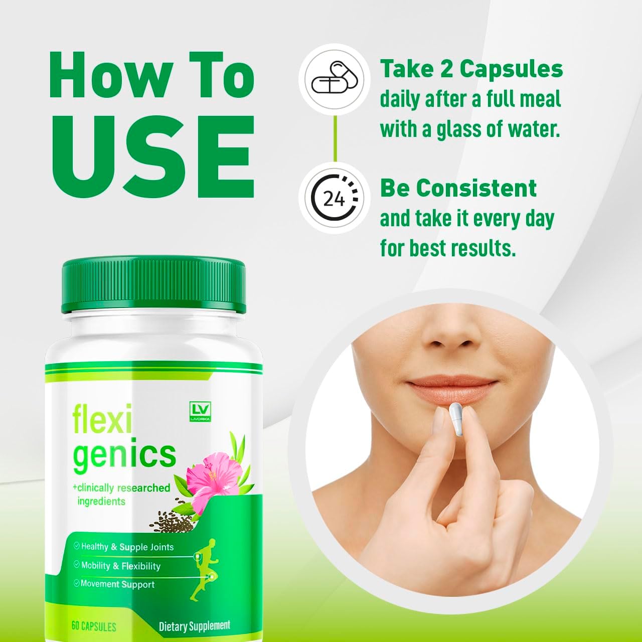 Flexigenics Supplement Capsules (3 Pack) for Flexibility Support - Advanced Formula Pills