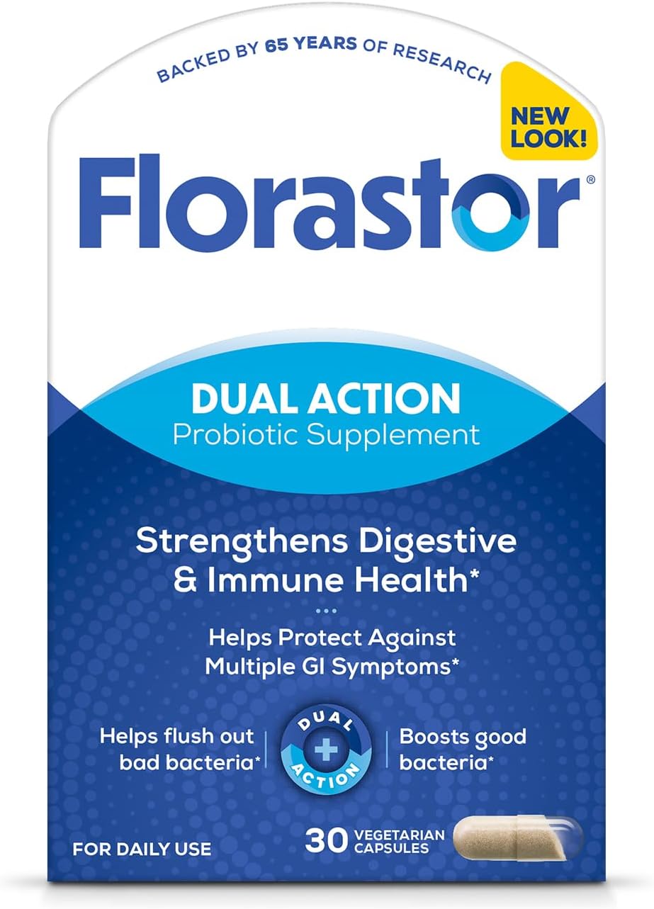 Florastor Probiotics Bundle for Digestive & Immune Health - 54 & 30 Capsules, Women & Men, Saccharomyces Boulardii CNCM I-745 Strain
